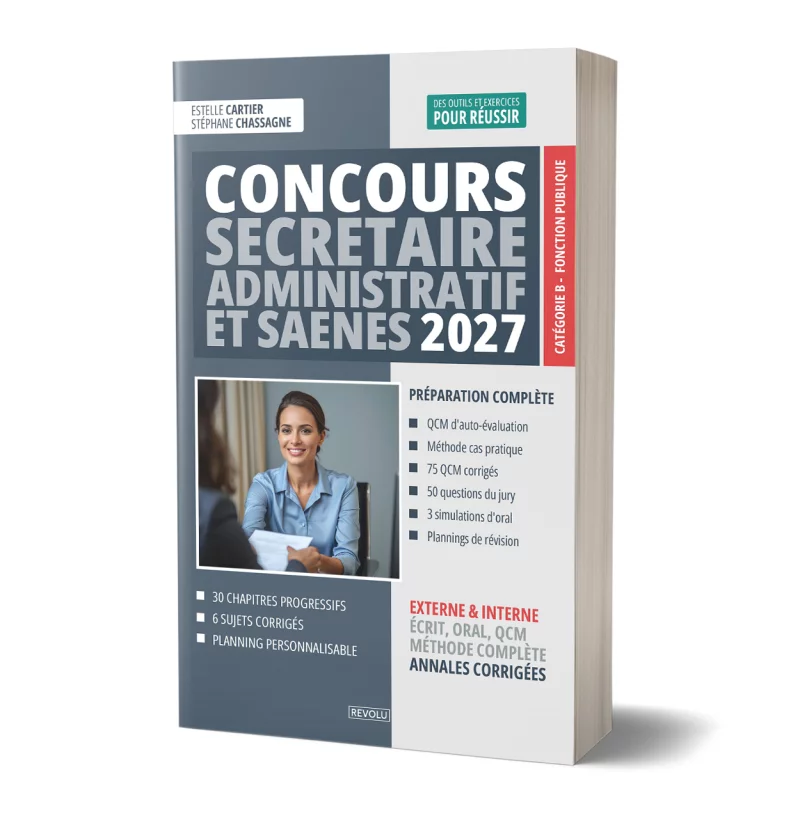 Concours Secrétaire Administratif et SAENES 2027 par Estelle Cartier - Stéphane Chassagne - Éditions Revolu